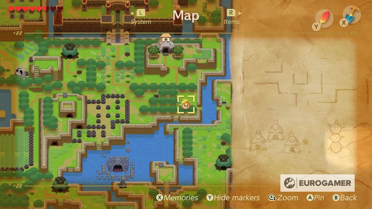Zelda Link's Awakening Yarna Desert location, where to find Marin to